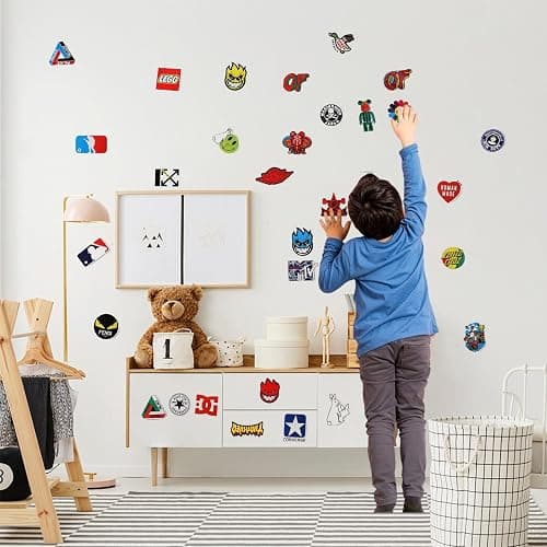 Cool Brand Stickers for Adults,for Teenagers 101 Pack Decals for Laptop Computer Skateboard Water BottlesWaterproof Vinyl Stickers Pack for Laptop, Skateboard, Luggage thumbnail 2