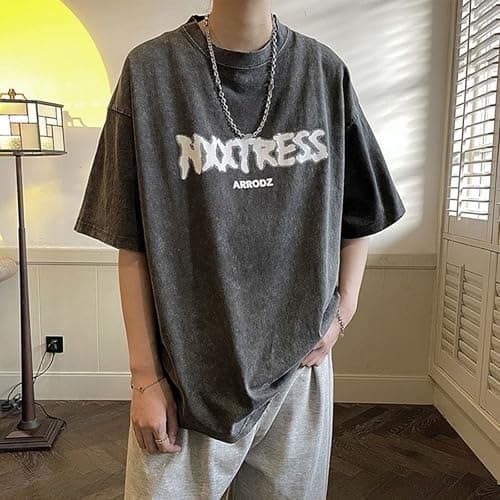 Men Y2K Korean Preppy T-Shirt Dark Academia Fashion Japanese Hiphop Short Sleeve Tops Oversize Vintage Blouse Clothes thumbnail 5