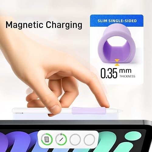 ELETIUO 3 Pack Ergonomic Silicone Grips Compatible with Apple Pencil 2nd/USB-C/Pro,Soft Protective Sleeve Holder,Anti-Slip Cover for iPad Pro 11/12.9 inch,Purple thumbnail 3