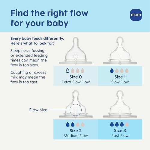 MAM 4.5oz Easy Start Anti-Colic+ Wide Neck Vented Baby Bottle, Extra Slow Flow Breastfeeding-Like Silicone Nipple, Reduces Colic, Gas & Reflux, Easy Clean, BPA Free, 0+ Months, Made in Europe, Boy thumbnail 5