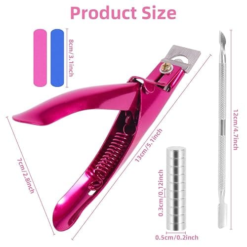 Upgade Acryl Nagelknipser Gelnägel Set, Tip Cutter mit Magnete Nagelfeile Stahl Push, Edelstahl Falsche Nagelknipser, Nagelknipser für Acrylnägel, Professionelle Nagelknipser für Home Nail Art thumbnail 2