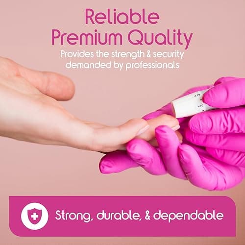 Inspire Pink Gloves Disposable Latex Free | Nitrile Pink Glove Hair and Nail Salon, Esthetician Nitrile Disposable Gloves thumbnail 6