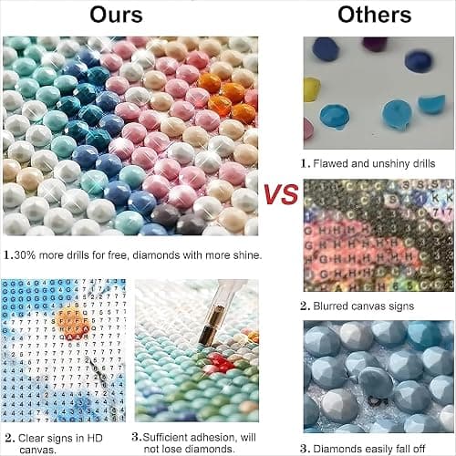 Vintage flower Diamond Art Painting Kits for Adults, Full Drill Diamond Dots Paintings for Beginners, Round 5D Paint with Diamonds Pictures Gem Art Painting Kits DIY Crafts Kits 【11.8x15.7inch】 thumbnail 8