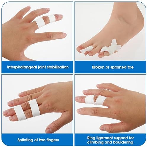 YUXIANLB Finger Tape, 0.5 Inch x 10 Yard White Athletic Tape Extra Strong Adhesive, 3 Rolls Sport Tape, Medical Tape, Foot Tape for Rock Climbing, Grappling, Basketball, Lifters and BJJ Finger Tape thumbnail 5