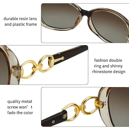 Firtink 3 Stücke Groß Frauen Sonnenbrillen, Damen Polarisiert Mode Groß Klassische Vintage UV400 Brille thumbnail 3
