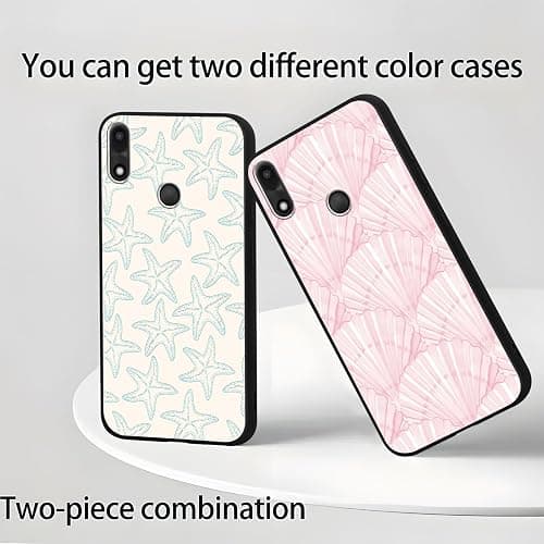 Zrutru 2 Pack Aesthetic Beach Shells Phone Case for Gabb Phone 4 6.1",Cartoon Cute Kawaii Sea Shell Art Pattern Cases Summer Case for Girls Women,Soft Silicone TPU Protective Cover thumbnail 5