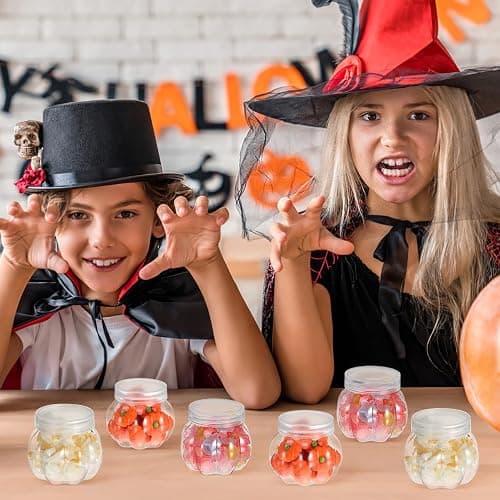PRETYZOOM Pumpkin Candy Jar Set 150ml Pet 12 Pack | Transparent Pet, 150ml Capacity, 12 Piece Set, Easy to Clean, Reusable Storage thumbnail 8