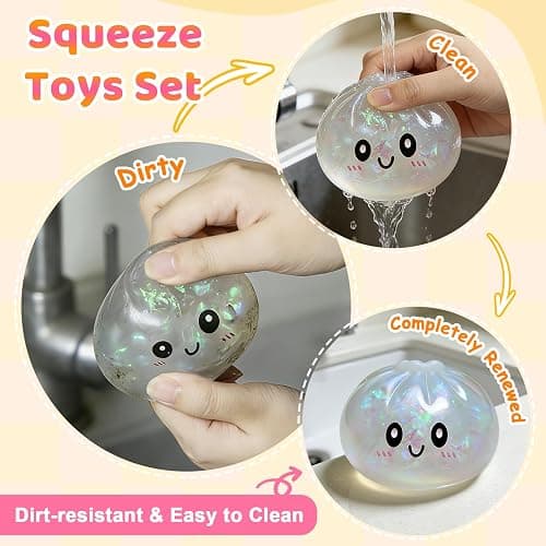 AZBFAN 22PCS Squishy Toys,Dumpling Squishy,Cat Paws, Ultra-Soft TPR Material, Squeeze Toys Set are Perfect for Stress Relief for Both Children & Adults, Classroom Birthday Gifts thumbnail 5