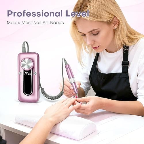 TUOBEO Nail Drill Electric Nail File Kit 45000 RPM Professional Efile Nail Set,Cordless Portable Rechargeable Acrylic Gel Nail Polish Remover Machine Pedicure Manicure Tool with 11 Bits for Salon Home thumbnail 9