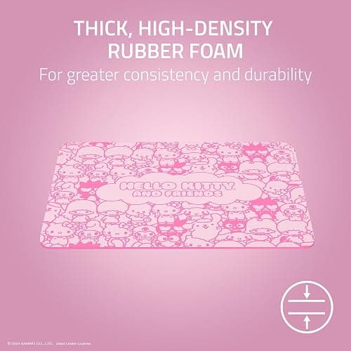 Razer Gigantus V2 Cloth Gaming Mouse Pad (Medium): Textured MicroWeave Cloth Surface - Thick, High-Density Rubber Foam - Non Slip Base - Hello Kitty & Friends Edition thumbnail 3