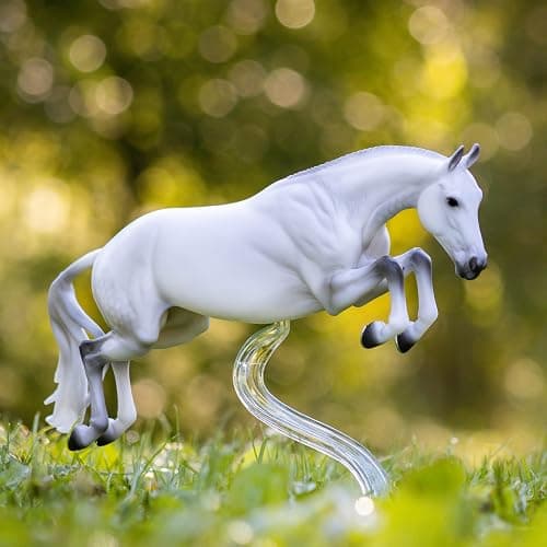 Breyer Horses Traditional Series Get Rowdy | USEF High Performance Horse of The Year 2019 & 2020 | Horse Toy Model | 14" x 11" | 1:9 Scale | Model #1862, White thumbnail 3