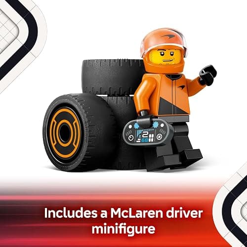 LEGO City F1 Driver with McLaren Race Car Toy - Model Car Building Toy Kit for Kids, Boys and Girls, Ages 6+ - F1 Collectible for Fans - with a Driver Minifigure - Gift Idea for Birthdays - 60442 thumbnail 4