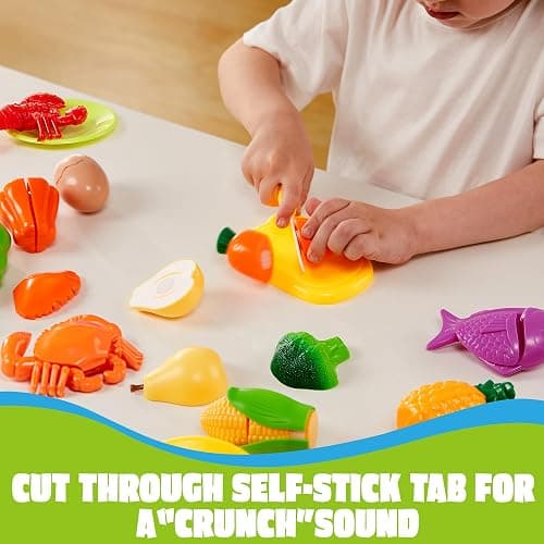 JOYIN Learning Toys Play Food Set for Toddlers, Cutting Food for Preschool Activities, Play Kitchen Accessories, Educational Toys, Color Sorting Set for Boys & Girls, Back to School Gifts for Toddlers thumbnail 5