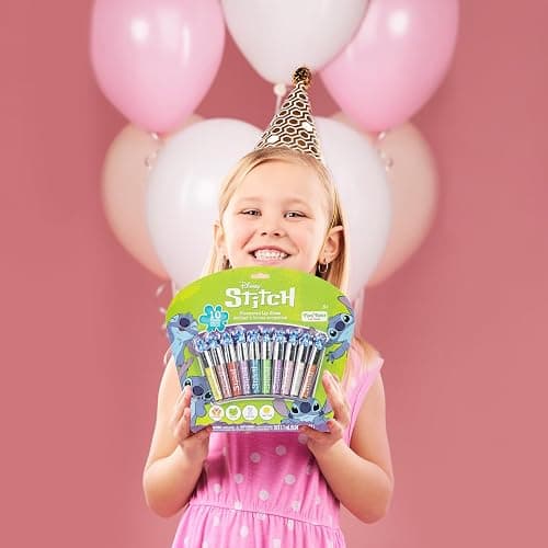 Stitch 10 Piece Plant Based Lip Gloss, Girls Party Favours, First Makeup Set for Girl, Perfect for Parties, Sleepovers and Birthday Gifts, Ages 3+, by Townley Girl thumbnail 6