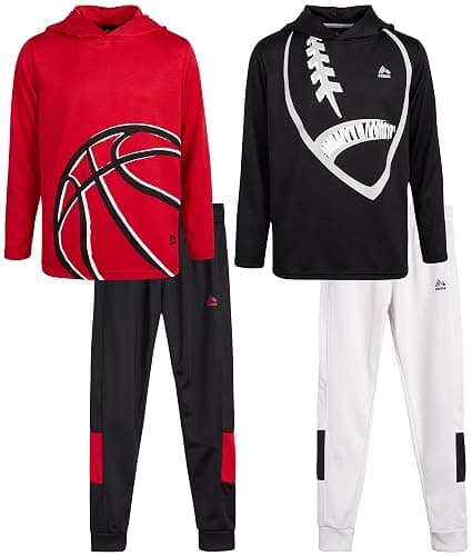 RBX Boys Tracksuit Set - 4 Piece Pullover Thermal Boys Hoodie Sweatshirt and Tricot Jogger Sweatpants Outfit (Sizes 8-12) - Image 1