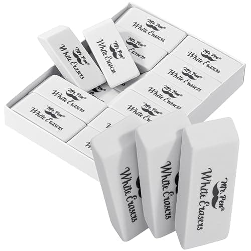 Mr. Pen- Erasers, Pencil Eraser, 12 Pack, White Erasers, Eraser, Eraser Pencil - Image 1