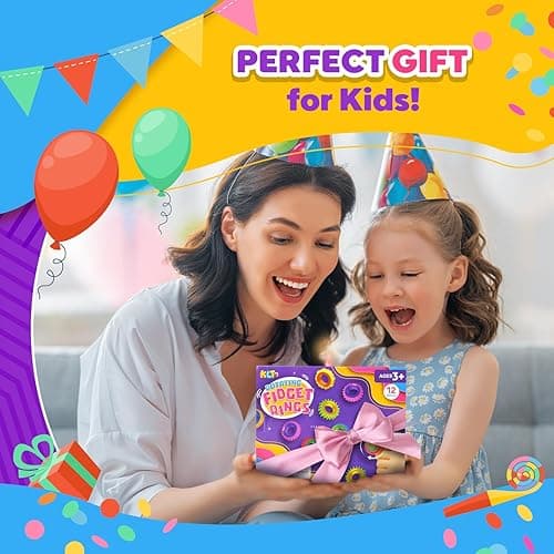 Fidget Toys Sensory Rings for Kids: 12 Pack Finger Spinner Rings - Texture Stress Toys for Kids Autism Calming - Fun Fidgets for Student Classroom Prize Stocking Stuffers - 12pcs thumbnail 6