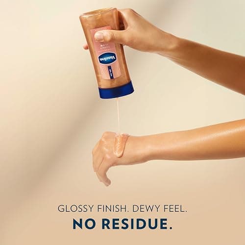 Vaseline Glazed and Glisten Sunlit Glow Body Gel Oil Vanilla Cocoa Shimmering with Ultra-Hydrating Lipids and 100% Pure Cocoa Butter, 6.8 Oz thumbnail 7