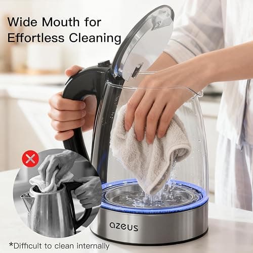 Azeus 1.8L Electric Kettle CX-817 - Fast Boil, Auto Shut-Off, Boil-Dry Protection, 360° Swivel Base - Stainless Steel Water Boiler for Tea, Coffee, and Hot Water thumbnail 4