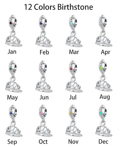 TGLS Princess Queen Crown Charm Compatible With Pandora Bracelets Jewelry Birthday Gifts for Mother Girlfriend Daughter Her Women thumbnail 6