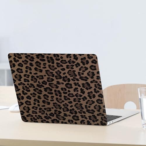 MOSISO Compatible with MacBook Air 13 inch Case 2022 2021 2020 2019 2018 Release A2337 M1 A2179 A1932, Anti-Fingerprint Cheetah Spots PU Leather Coated Plastic Hard Shell Case&Keyboard Cover, Brown thumbnail 5