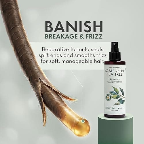 Leave In Conditioner Spray - Tea Tree Scalp Treatment - Anti-Dandruff and Dry & Itchy Scalp Treatment, Hydrating & Medicated Formula for Psoriasis and Scalp Care - Detangles & Nourishes Hair. thumbnail 5