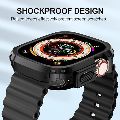BOTOMALL [2 Pack] Flexible Bumper Case Compatible with Apple Watch Ultra 3 (2025)/Ultra 2/1 49mm Cover, Rugged Military Grade TPU Protector for iWatch Men Womens thumbnail 3