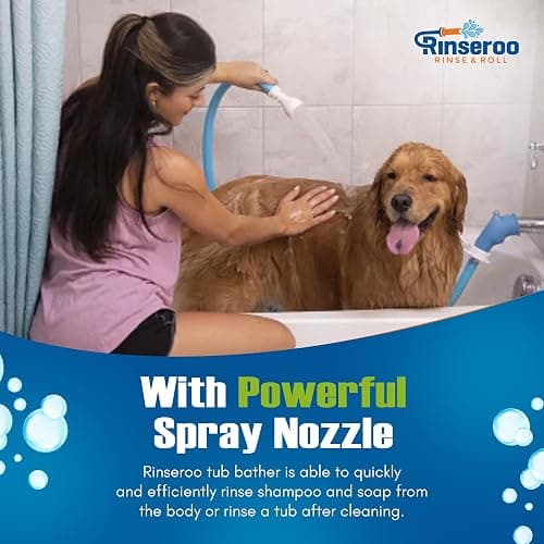 Rinseroo: Slip-On Tub Hose – As Seen on Shark Tank – 5ft Flex Bathtub Faucet Sprayer – Easy Rinse for Pets, Hair & Cleaning – No Installation Needed – Fits Faucets Up to 3” Wide – Mess-Free & Portable thumbnail 6