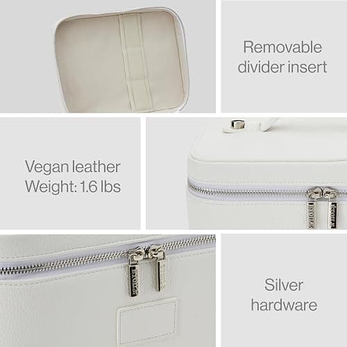 ETOILE - Vanity Case Off White - Stylish Travel Makeup Bag Organizer with Dividers thumbnail 4