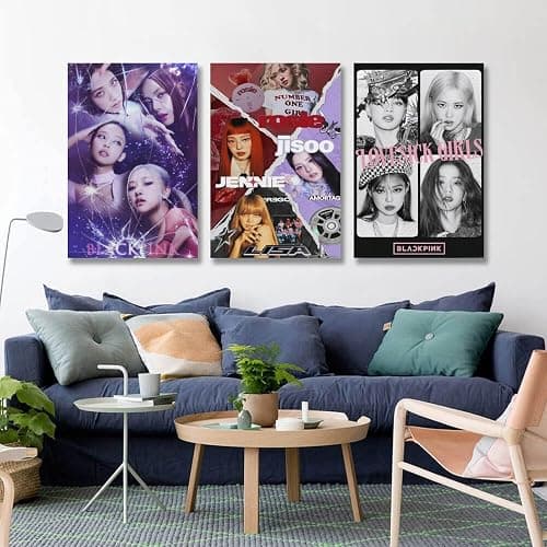BELNQDHPO A Set Of 3 Blackpink Poster Music Vintage Kpop Korean Girl Group Für Zimmer, Ästhetische Leinwand-Wandkunst, Schlafzimmer-Dekor Posters 08x12inch(20x30cm)-3pcs thumbnail 4