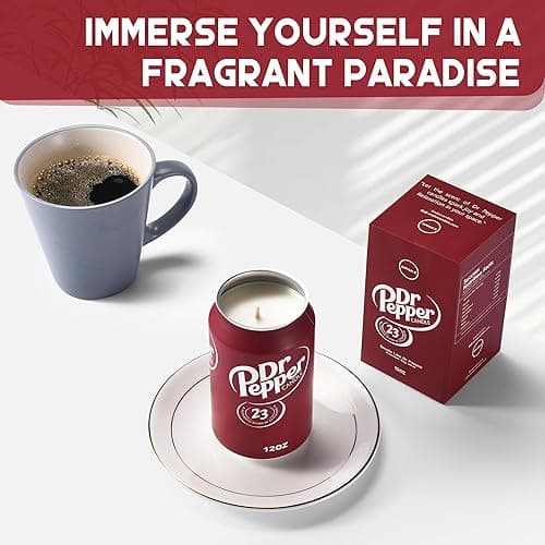 Doctor Pepper Candle - Smells Like The Real Soda - Cute Candles for Cool Gifts - Funny Candles for Any Occasion - Cute Things for Aesthetic Room Decor - Cool Candle for Cool Things thumbnail 6