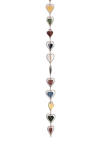 Ancient Graffiti Multicolor Heart Rain Chain, 4" x 96" x 4" - Image 1