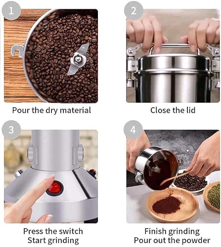 Grain Mill 150g High Speed Food Electric Stainless Steel Grinder Mill Seeds Flour Nut Pill Wheat Corn Herbs Spices & Seasonings Grinder Dry Grain Powder Machine thumbnail 5