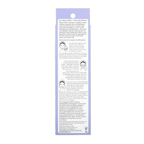 Pacifica Reusable Mask – Under Eye Mask Silicone Face Mask for Fine Lines & Dark Circles, Pair with Serum, Storage Tin Included, Vegan & Cruelty-Free, 2 Pieces thumbnail 12