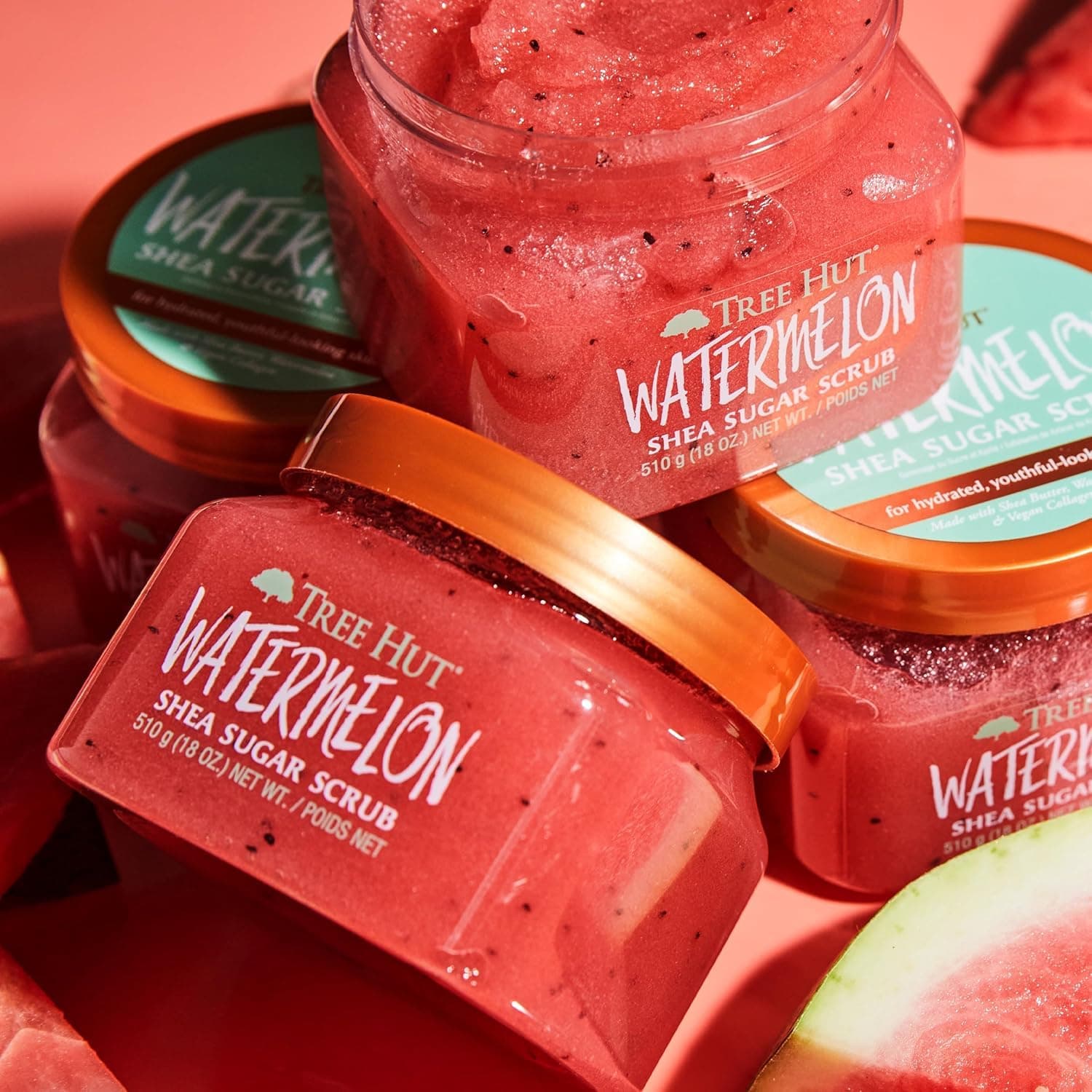 TREE HUT, Watermelon Shea Sugar Scrub, Exfoliante Corporal de Azúcar Natural con Manteca de Karité y Esencia de Sandía, Exfolia e Hidrata la Piel, 510 gramos thumbnail 7