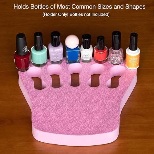 ButterFox Nail Polish Organizer Holder, Nail Art Manicure Hand Stand Mat Rest Work Station (Pink) thumbnail 4