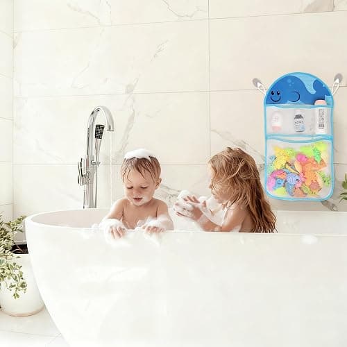 Youngever Bath Toy Net, Bath Toy Organizer, Bath Toy Storage, Whale Design thumbnail 2