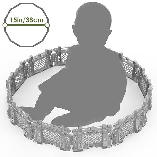 Oriate 12PCS Dinosaur Capture Fencing Accessories Playset, Plastic Dino Cages Kids Play Fence Enclosure, Suitable for Dinosaurs World Figurines Jurassic Fences thumbnail 5