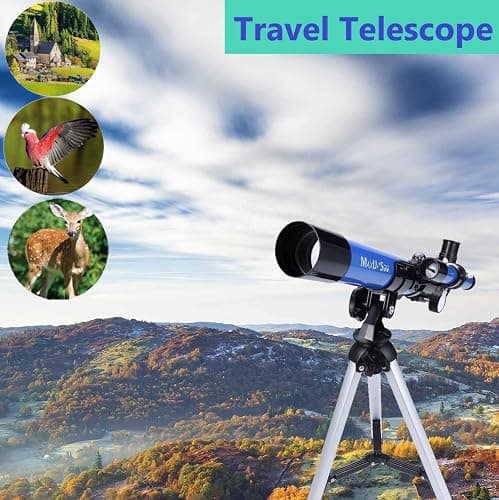 MaxUSee Kids Telescope 400x40mm with Tripod & Finder Scope, Portable Telescope for Kids & Beginners, Travel Telescope with 3 Magnification Eyepieces and Moon Mirror thumbnail 6