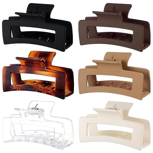 Sisiaipu Hair Clip, 3.5 Inch Medium Hair Claw Clips 6 Pack for Women and Girls - Amber Hair Accessories - Image 1