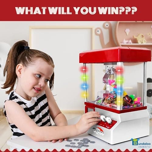 Bundaloo Claw Machine Arcade Game with Sound, Cool Fun Mini Candy Grabber Prize Dispenser Vending Toy for Kids, Boys & Girls (W/Flashing Lights) thumbnail 7