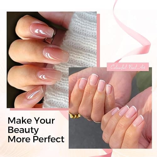TOMICCA UV Nagellack Set, 4 Farben Milchig Weiß, Rosa Gel Nagellack Für UV Lampe Soak-Off UV/LED für Nagelstudio & DIY Home, 8ML thumbnail 6