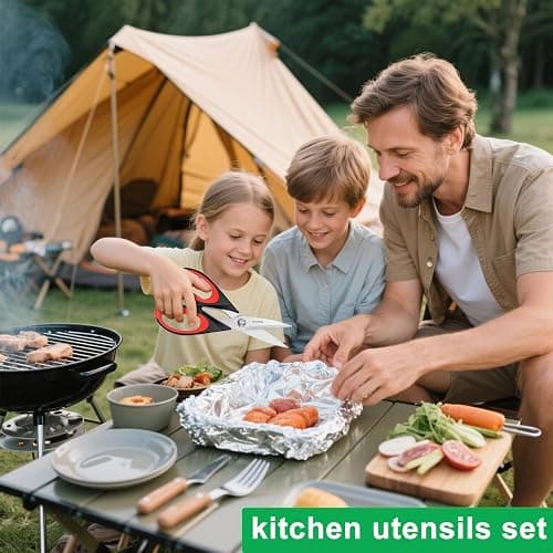 iBayam Kitchen Scissors All Purpose Heavy Duty, Kitchen Utensils Set, Stainless Steel Cooking Utensils Gadgets, Meat Poultry Food Shears Dishwasher Safe Utility Tools Home Gift, with Protective Sheath thumbnail 2