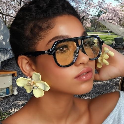 willochra Retro Double Bridges Pilot Men Rivets Sunglasses Fashion Clear Gradient Shades UV400 Women Punk Sun Glasses thumbnail 3