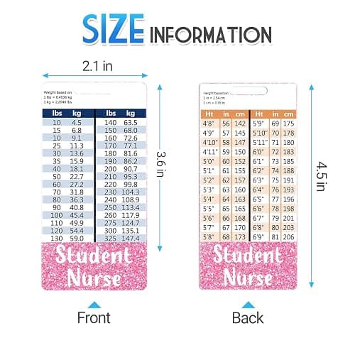Plifal Student Nurse Badge Buddy Card Holder Nursing Accessories Vertical ID Name Identification Tags Nurse Work W Height & Weight Conversion Charts thumbnail 3