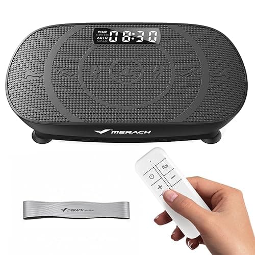 MERACH Vibration Plate Exercise Machine, Curved Vibration Plate for Lymphatic Drainage Weight Loss, Vibrating Plate with Real-Time Calorie Tracking on LED Display, Workout Equipment for Home Women Men - Image 1