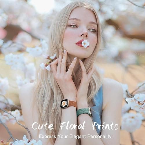 6 Pack Floral Engraved Bands Compatible with Apple Watch for Women | Cute Silicone Straps for Series 12 11 10 9 8 7 6 5 4 SE 3/2/1 Ultra, Wristband for iWatch 42mm 40mm 41mm 38mm 44mm 45mm 46mm thumbnail 2