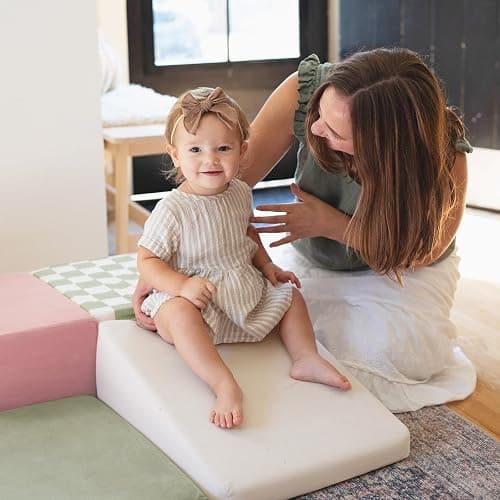 Tiny Land Soft Foam Climbing Blocks for Toddlers, 6-Piece Foam Blocks | Indoor Playground Baby Climbing Toys, Ideal Gift for Kids Activity Crawling and Sliding Foam Play Set (Morandi) thumbnail 8