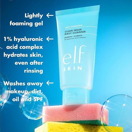 e.l.f. SKIN Holy Hydration! Clean Freak Daily Cleanser, Gentle Hydrating Gel Face Cleanser, Made With Hyaluronic Acid, Vegan & Cruelty-Free, 5.5 fl oz thumbnail 2