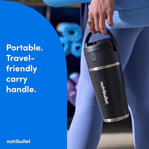 nutribullet Flip Portable Blender with Insulated Cup, Cordless, Black, NBPB50350AK thumbnail 6